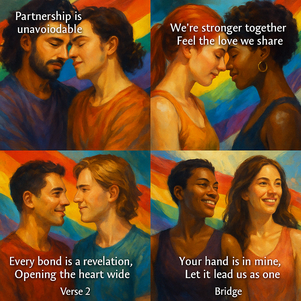 Two diverse people in a loving embrace